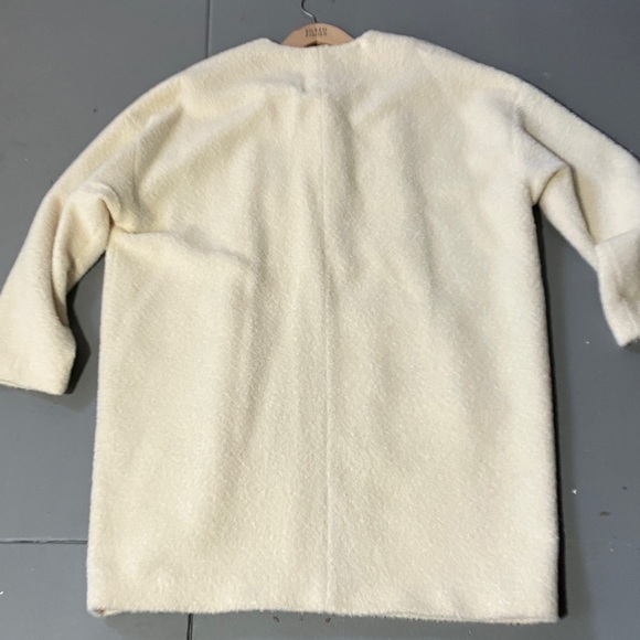 Lux Eileen Fisher Ivory Alpaca Wool Cocoon Coat - Picture 10 of 12